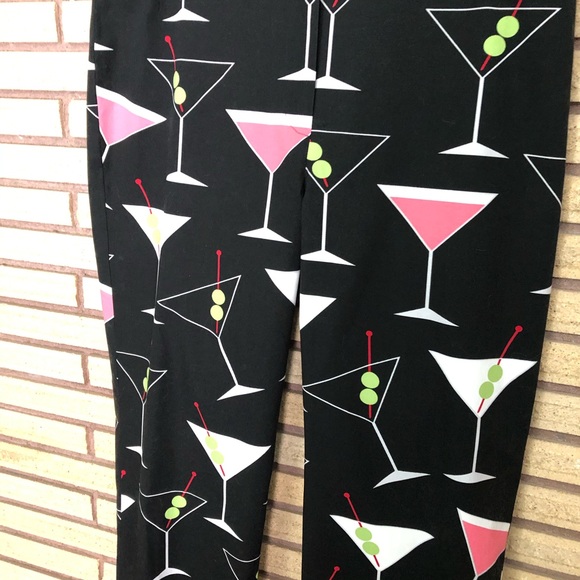 Cotton Martini Cocktail Print Pants - Waist 32 - Picture 5 of 11